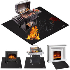 ENGPOW front view of 60x60 inch mat protecting deck, durable protection