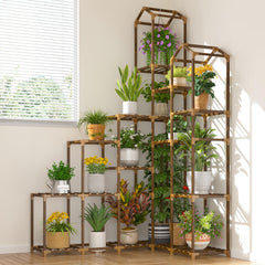 EnHomee front view full setup showing many plants and tidy vertical display benefit