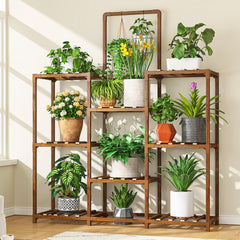 EnHomee full 8-tier stand front view showing organized plant display and space saving