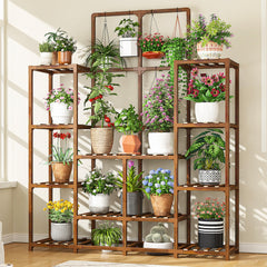 EnHomee front view showing full 10-tier display and organized plants