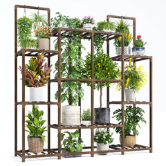 EnHomee front view plant stand showing multiple pots and balanced display