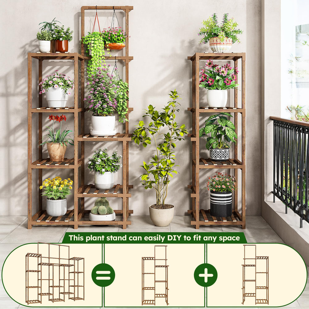 EnHomee stand in use with mixed pots to show staging versatility