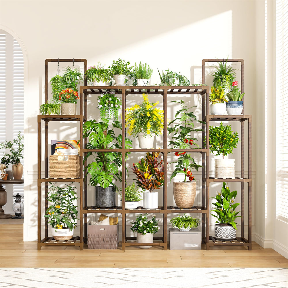 EnHomee in a living room showcasing decorative plant display benefit