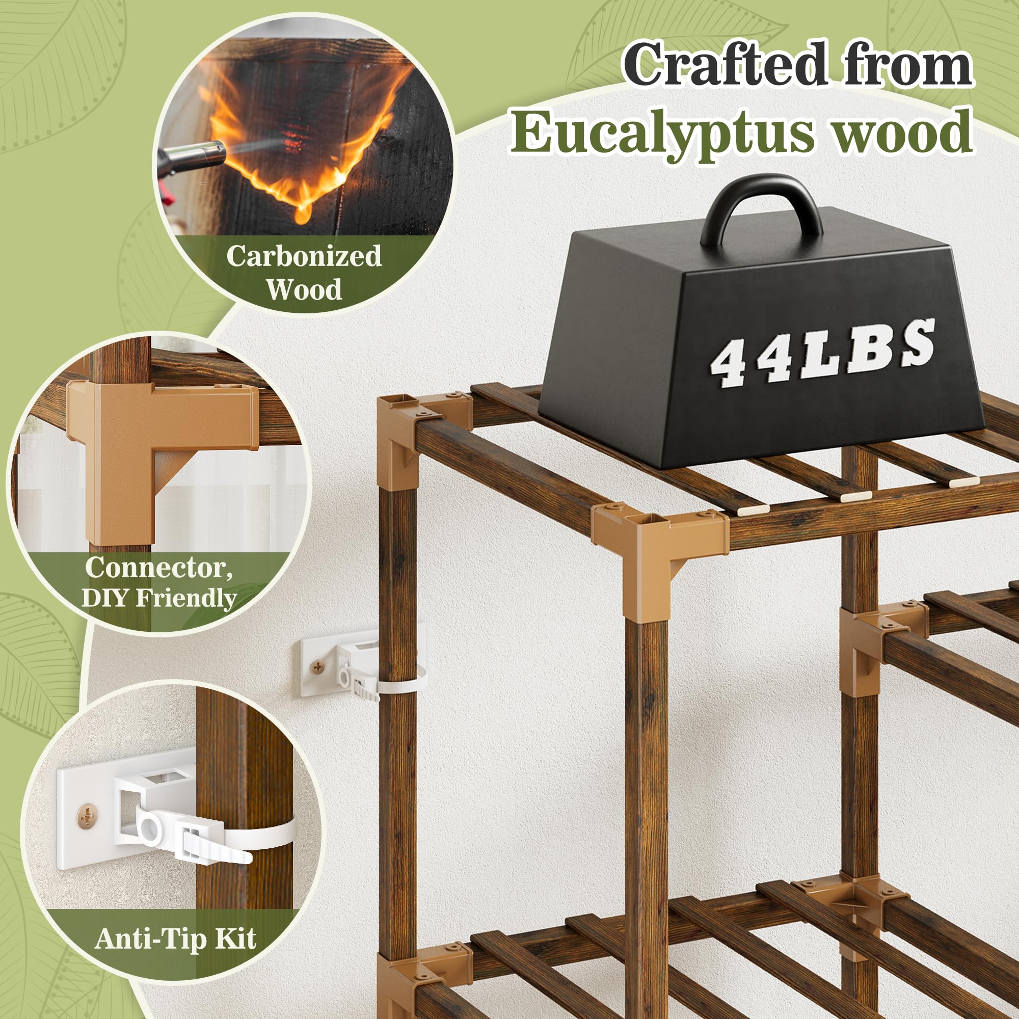 EnHomee scale shot with hands to show shelf size and pot capacity
