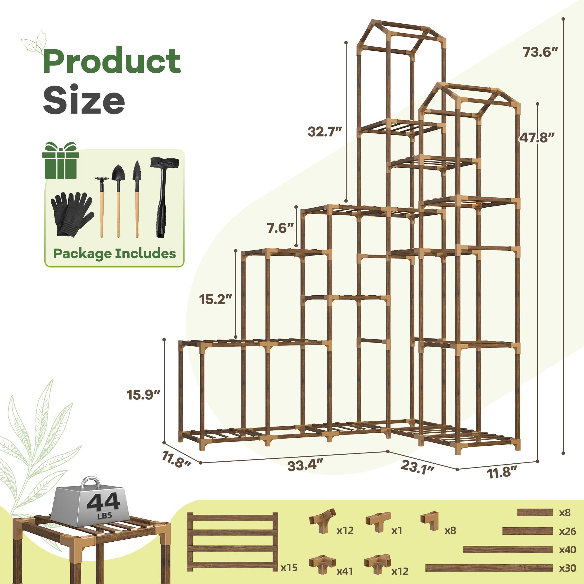 EnHomee scale with hands and pot showing shelf capacity and real-size perspective