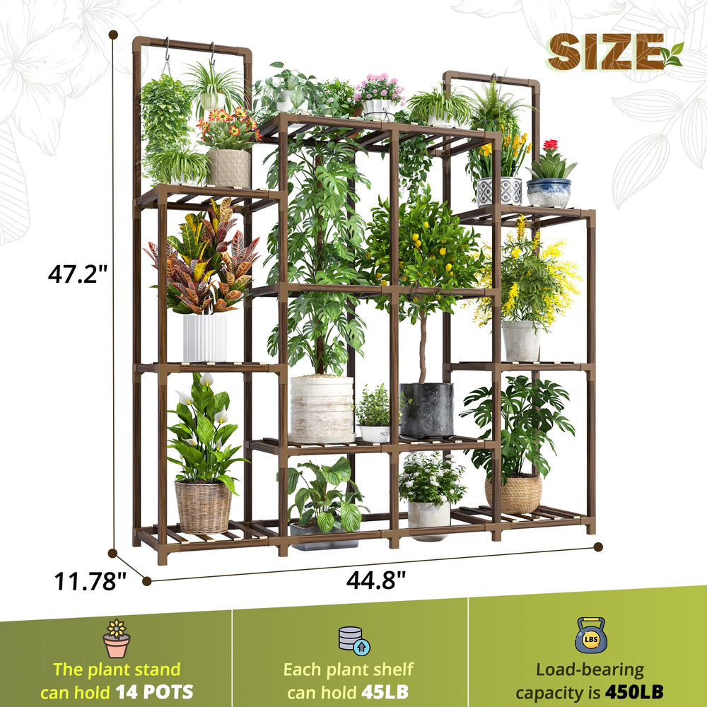 EnHomee top shelf with larger pot demonstrating sun exposure benefit