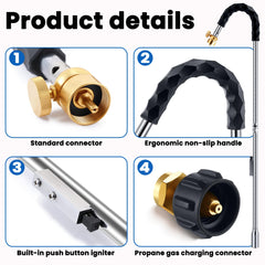 Enhon brass and ABS connector detail providing secure, leak-resistant propane coupling