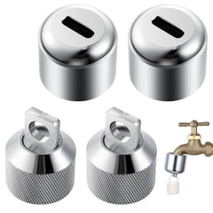 Enhon front view of two brass faucet locks showing secure design and durability