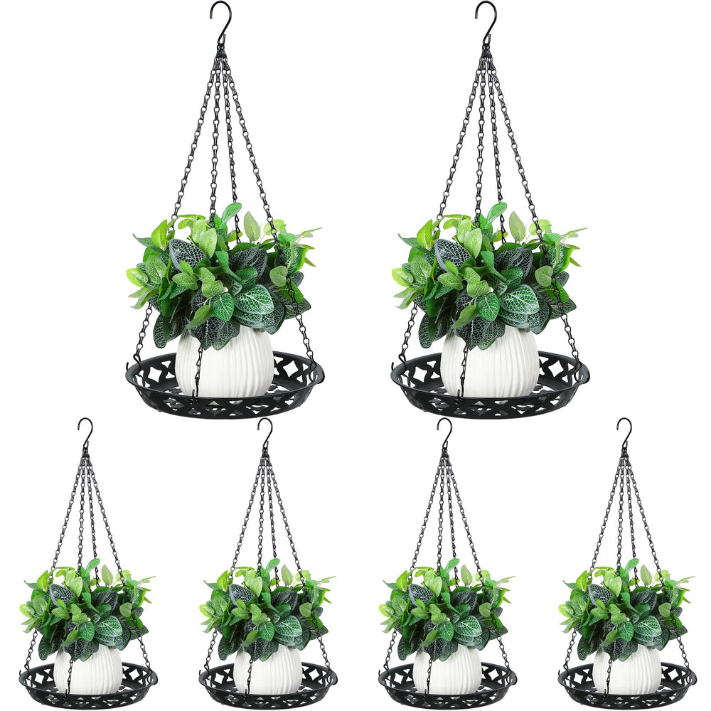 Enhon front view metal hanger showing full 12-inch basket and chains for stable display
