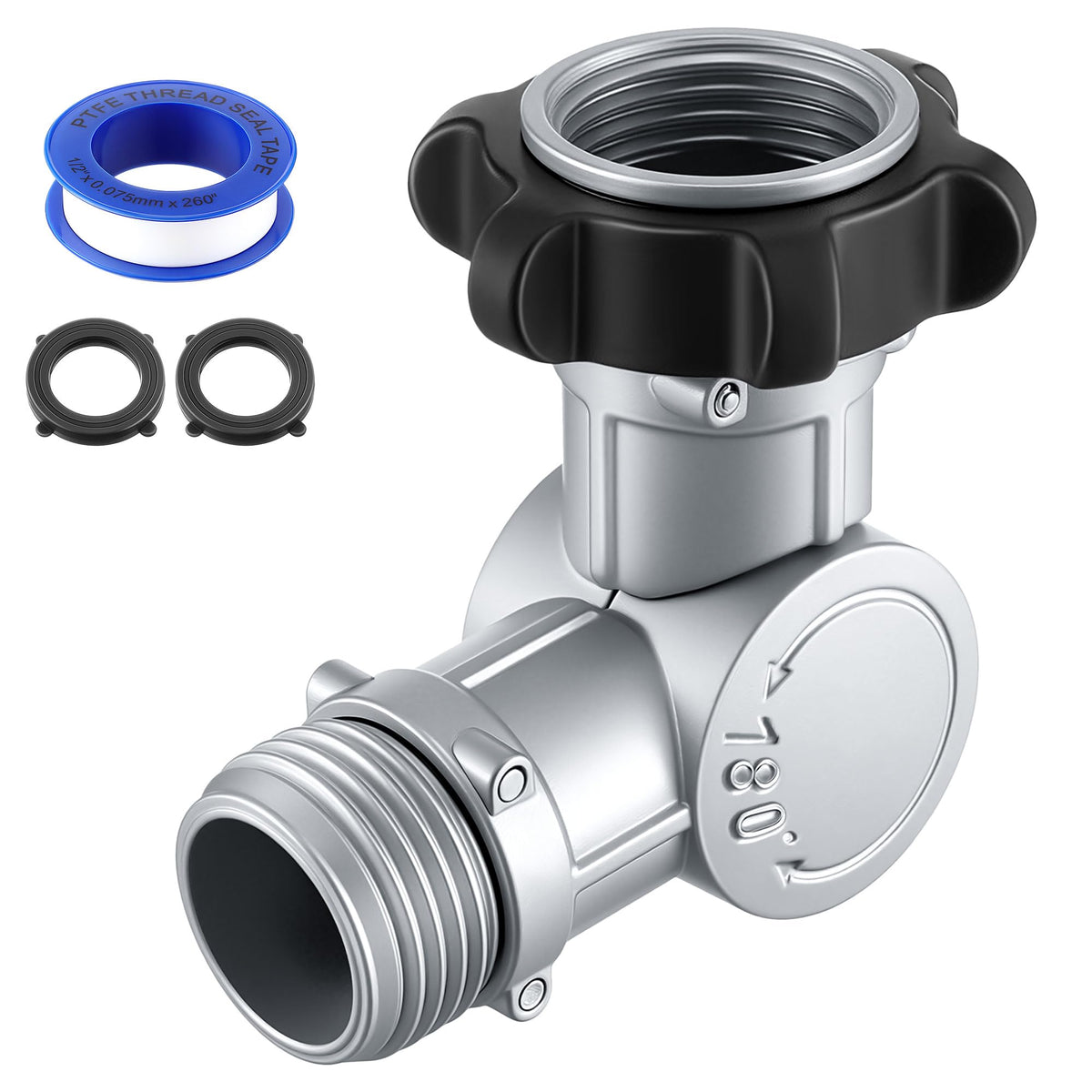 Enhon front view packaging showing two swivel connectors, clear benefit of ready replacement