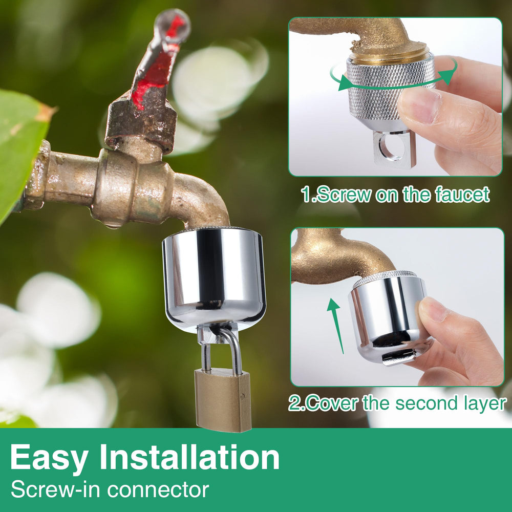 Enhon installed on outdoor spigot demonstrating theft prevention and leak control