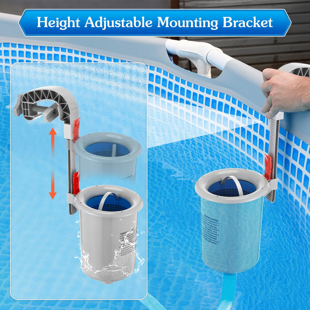 Enhon skimmer basket removed for quick debris emptying and easy maintenance