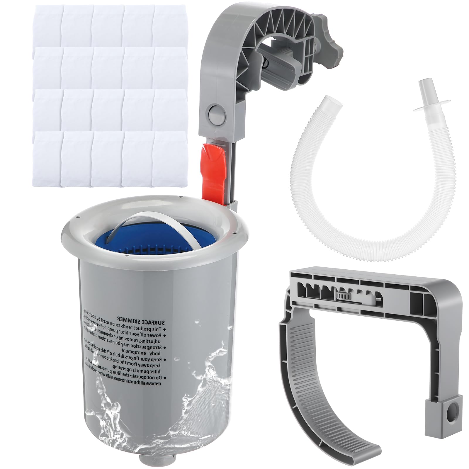 Enhon skimmer front view showing design and mounting brackets for easy installation