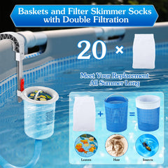 Enhon skimmer mounted on above-ground pool wall demonstrating stable fit and suction