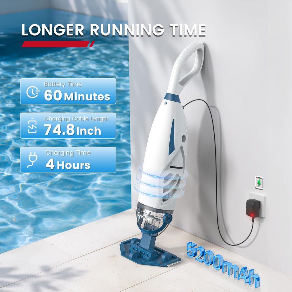 Enhulk PC68 Pro cleaning pool floor in use showing powerful debris removal
