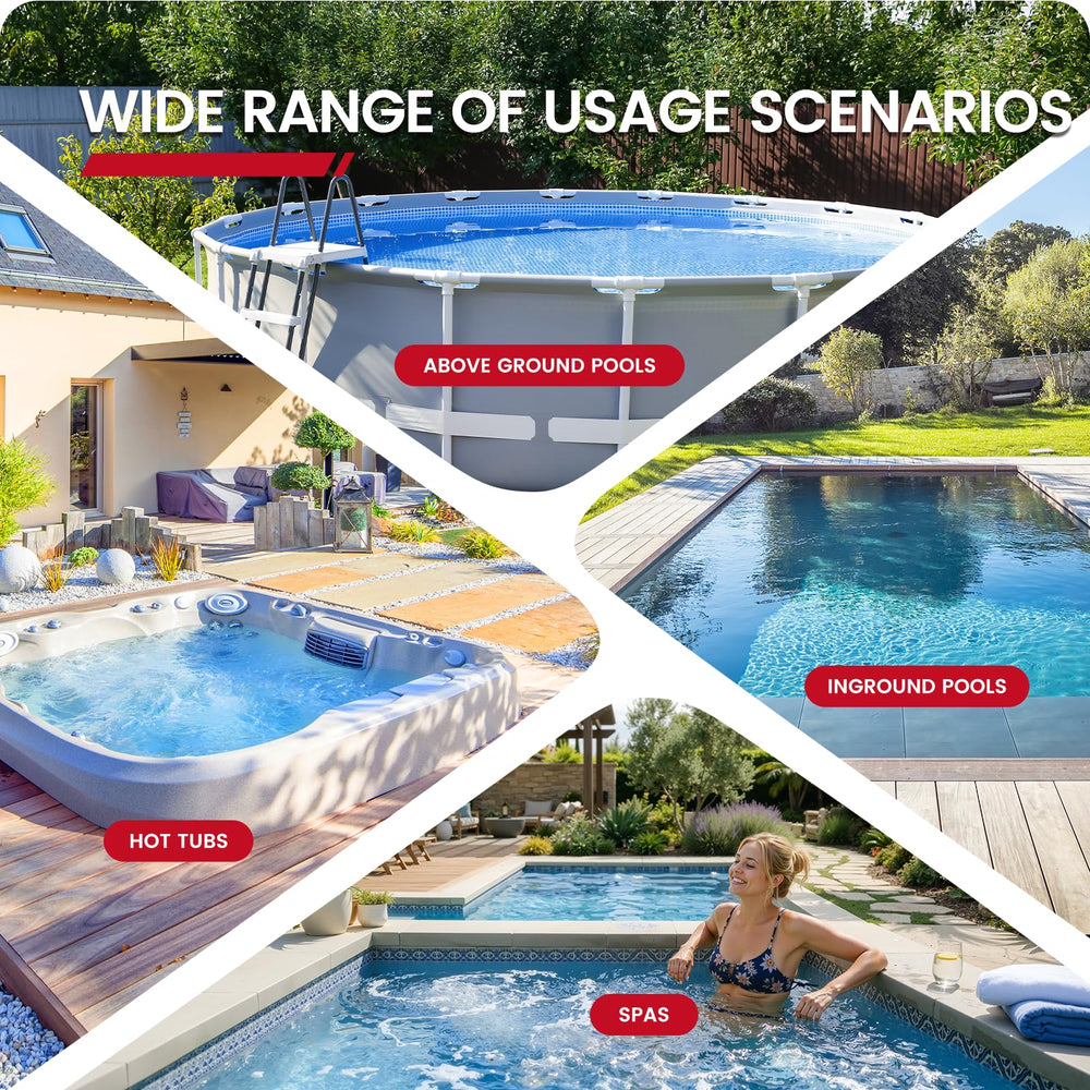 Enhulk PC68 Pro in backyard pool scene showing portable cleaning convenience