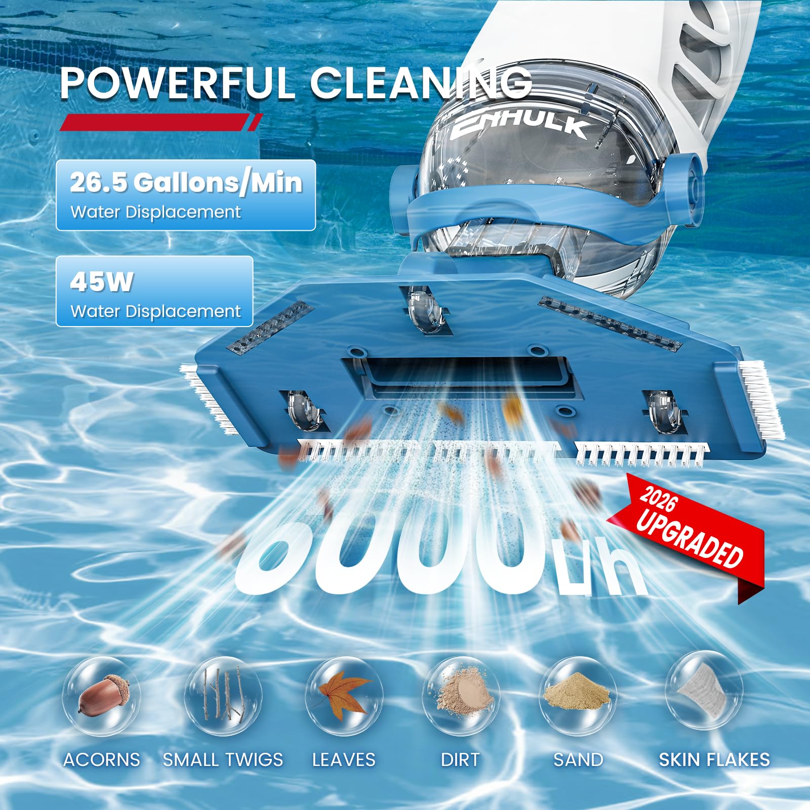 Enhulk PC68 Pro extension pole detail illustrating snap-lock reach advantage