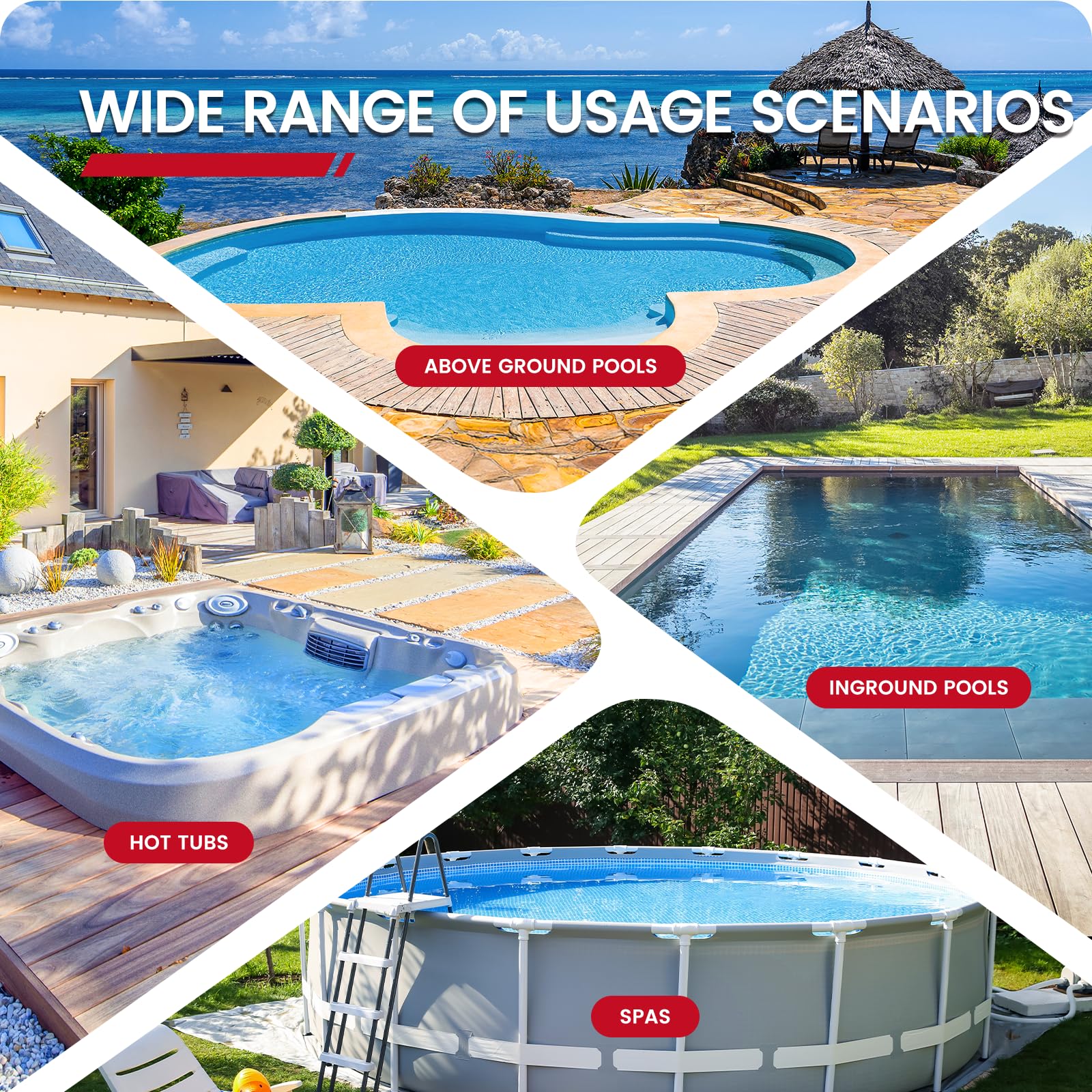 Enhulk PC68 Pro poolside lifestyle scene showing cordless convenience