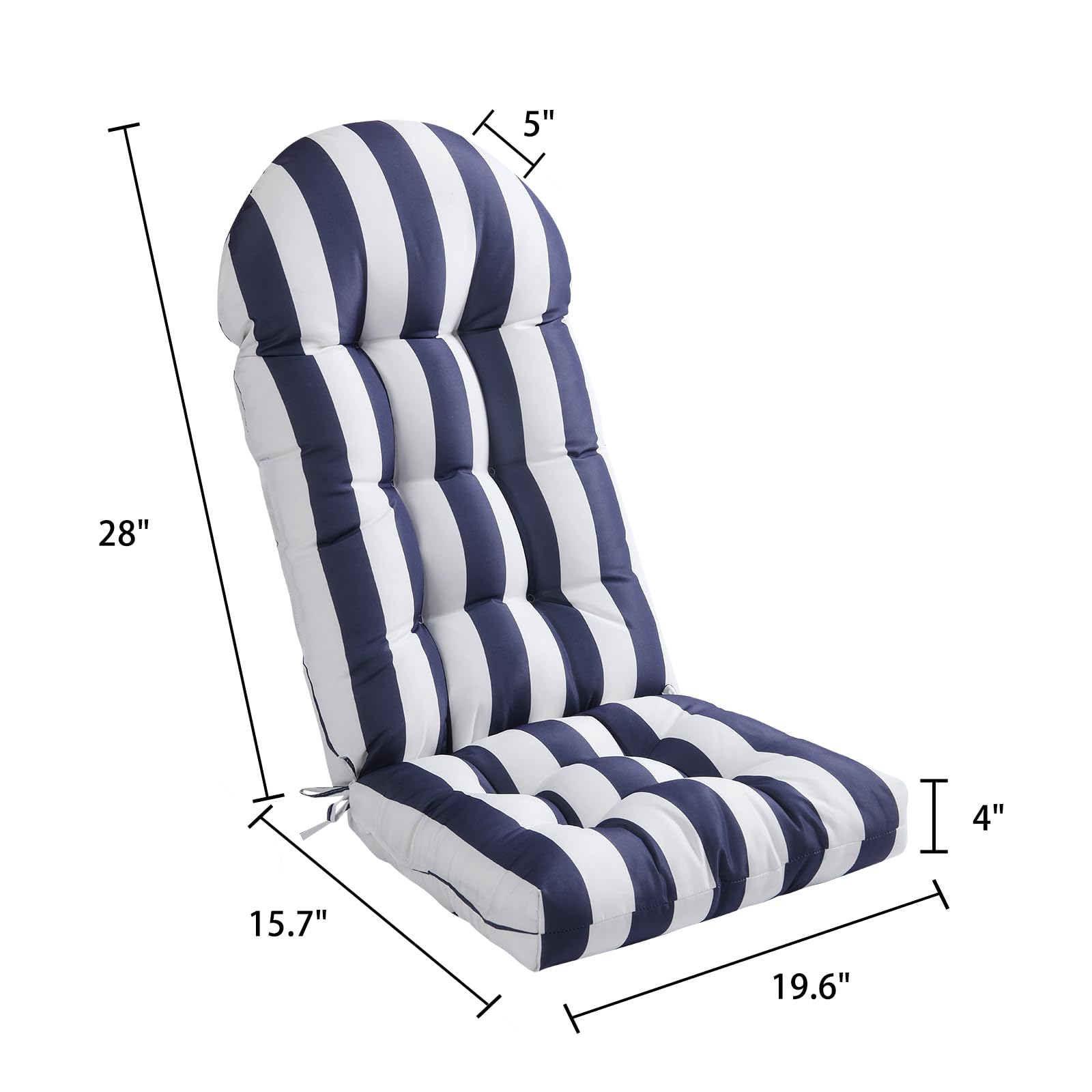 Enipate back band and fabric ties securing cushion to chair