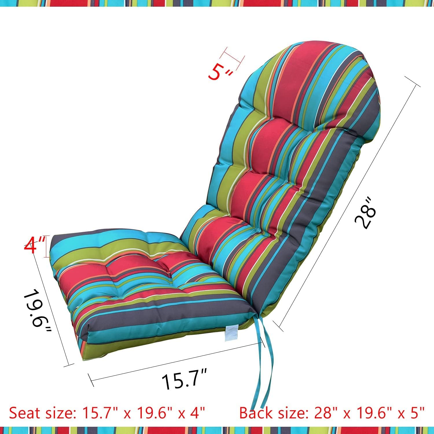Enipate fabric ties and back strap detail keeping cushions securely fastened