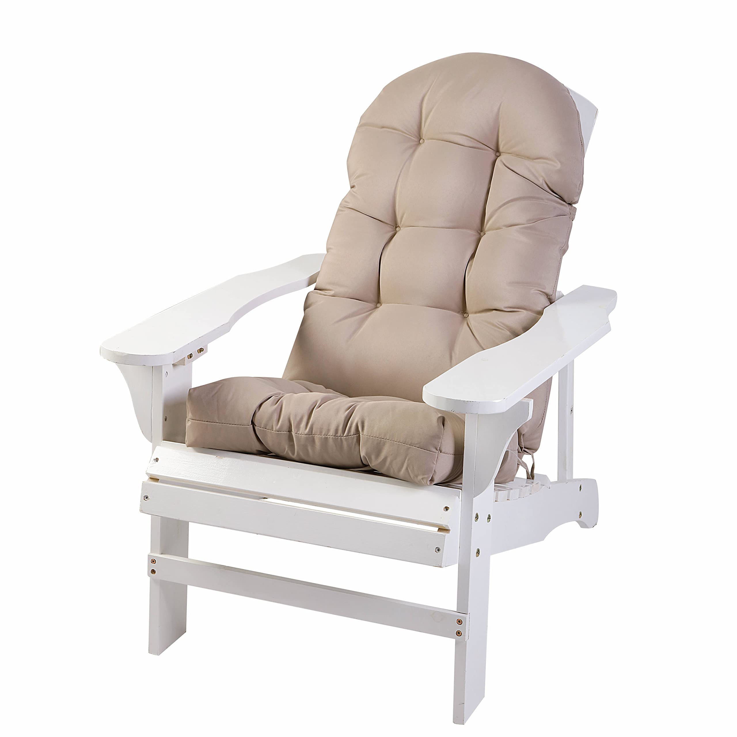 Enipate front view of gray Adirondack cushions showing tailored fit and comfort