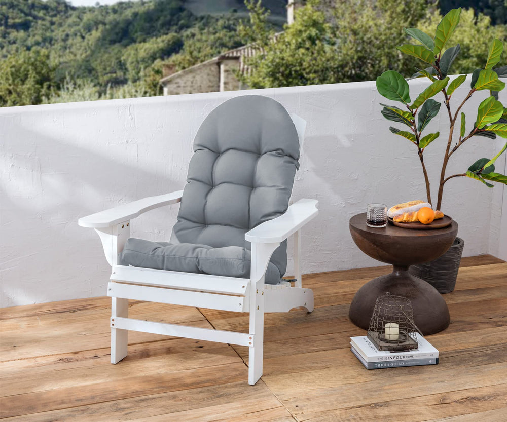 Enipate on a patio Adirondack chair demonstrating outdoor use benefit