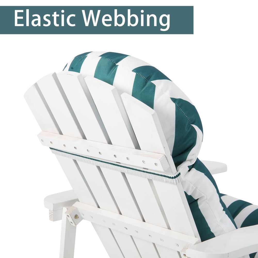 Enipate cushion on wooden Adirondack chair on patio enhancing comfort
