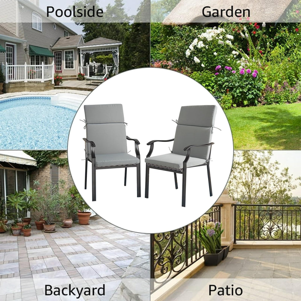 Enipate on patio set showing lifestyle benefit of upgraded outdoor seating