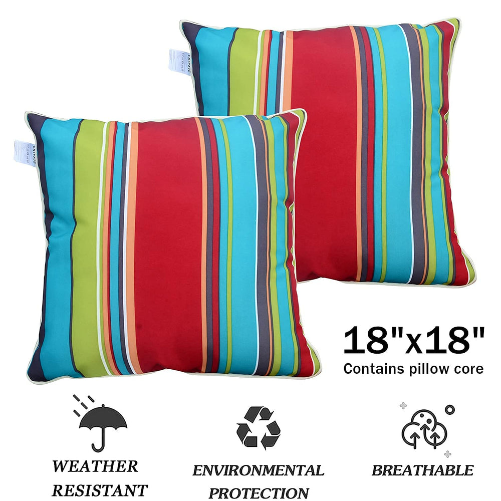 Enipate pillow on chair showing 18x18 inch scale for visual sizing convenience