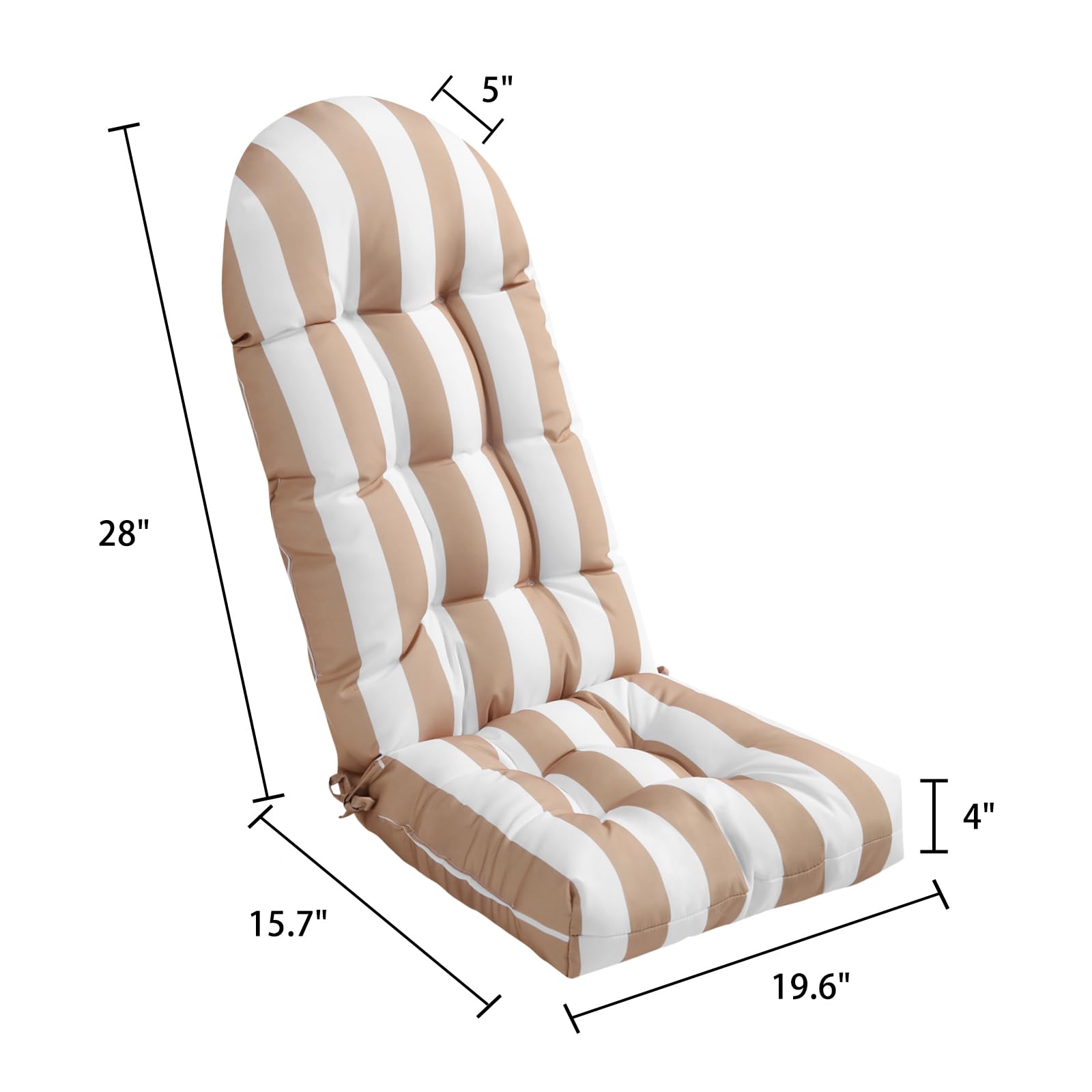 Enipate fabric ties and back band securing cushion to chair frame