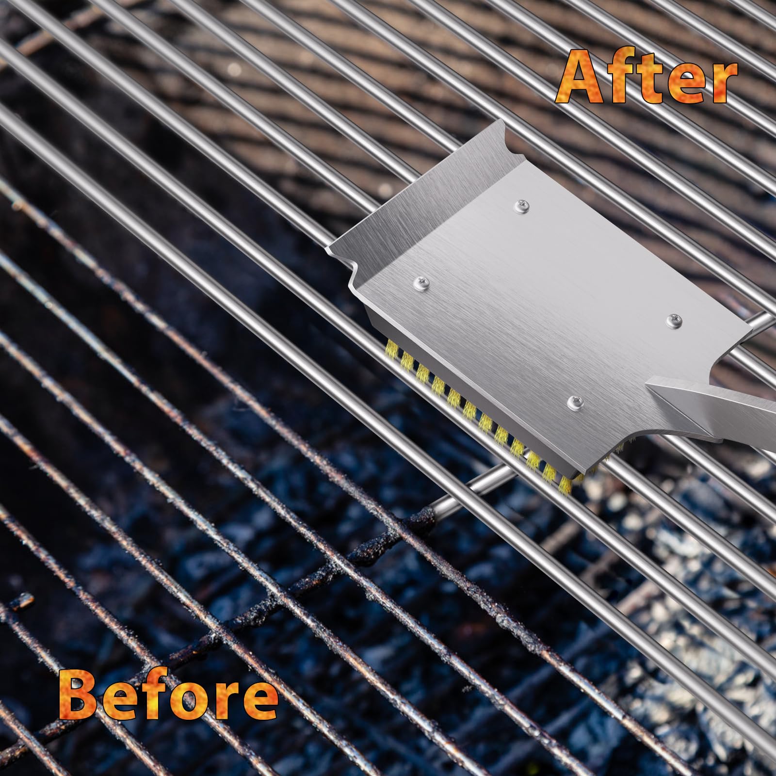 ENLOY brush cleaning charcoal grill grate for faster cleanup