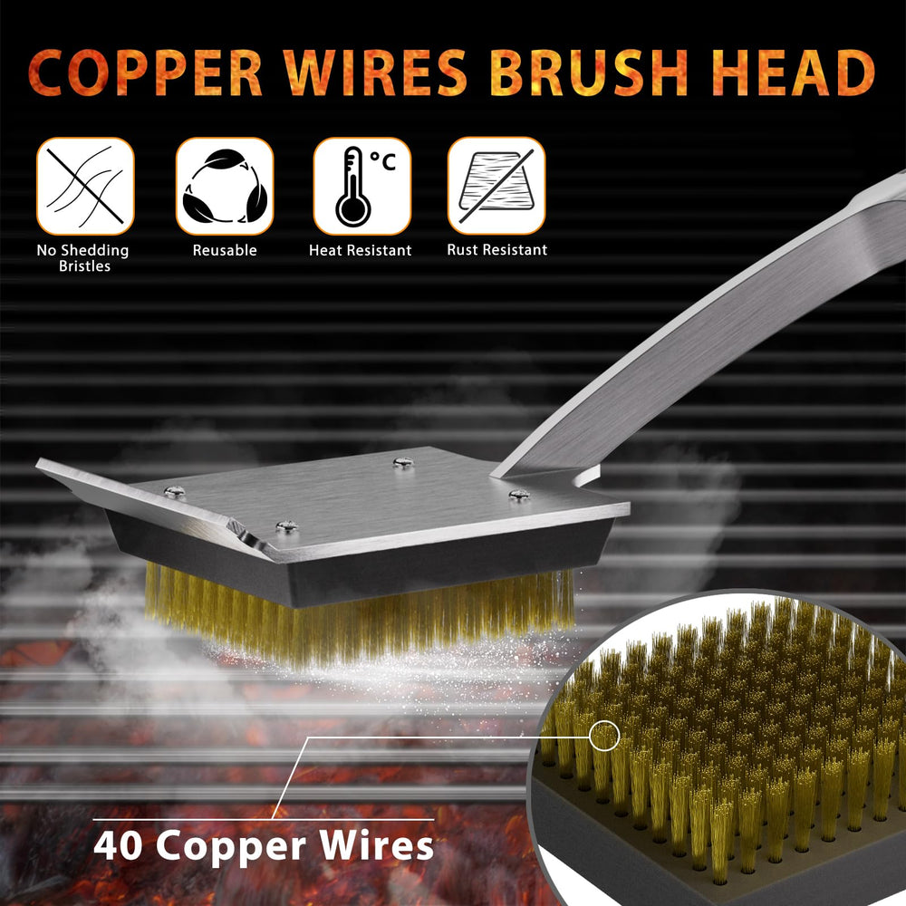 ENLOY detail of copper wire brush head showing corrosion resistance