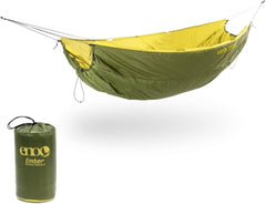 ENO Ember underquilt front view showing full coverage and warm insulation