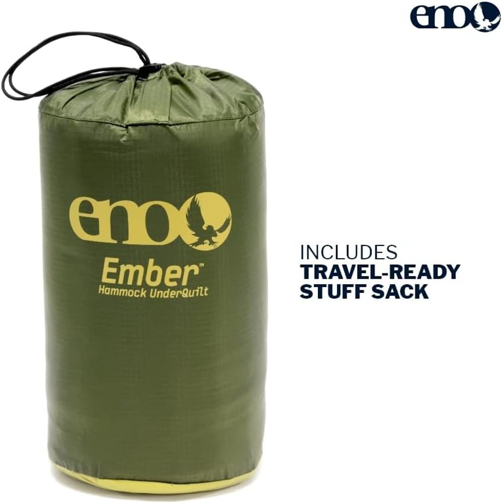 ENO product label and materials tag showing recycled insulation credentials