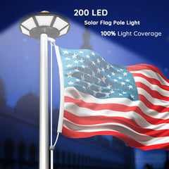 enrybia close-up of three 45-degree LED panels providing even flag coverage
