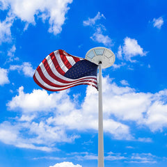 enrybia close-up of the angled LED panels highlighting even flag lighting benefit