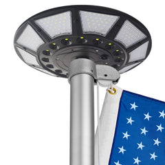 enrybia front view of flagpole light showing compact design and effective illumination