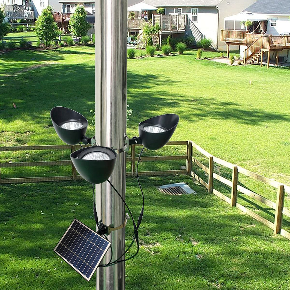 enrybia front view of flag pole light showing compact durable housing and easy mount benefit