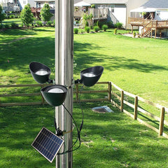 enrybia front view of flag pole light showing compact durable housing and easy mount benefit