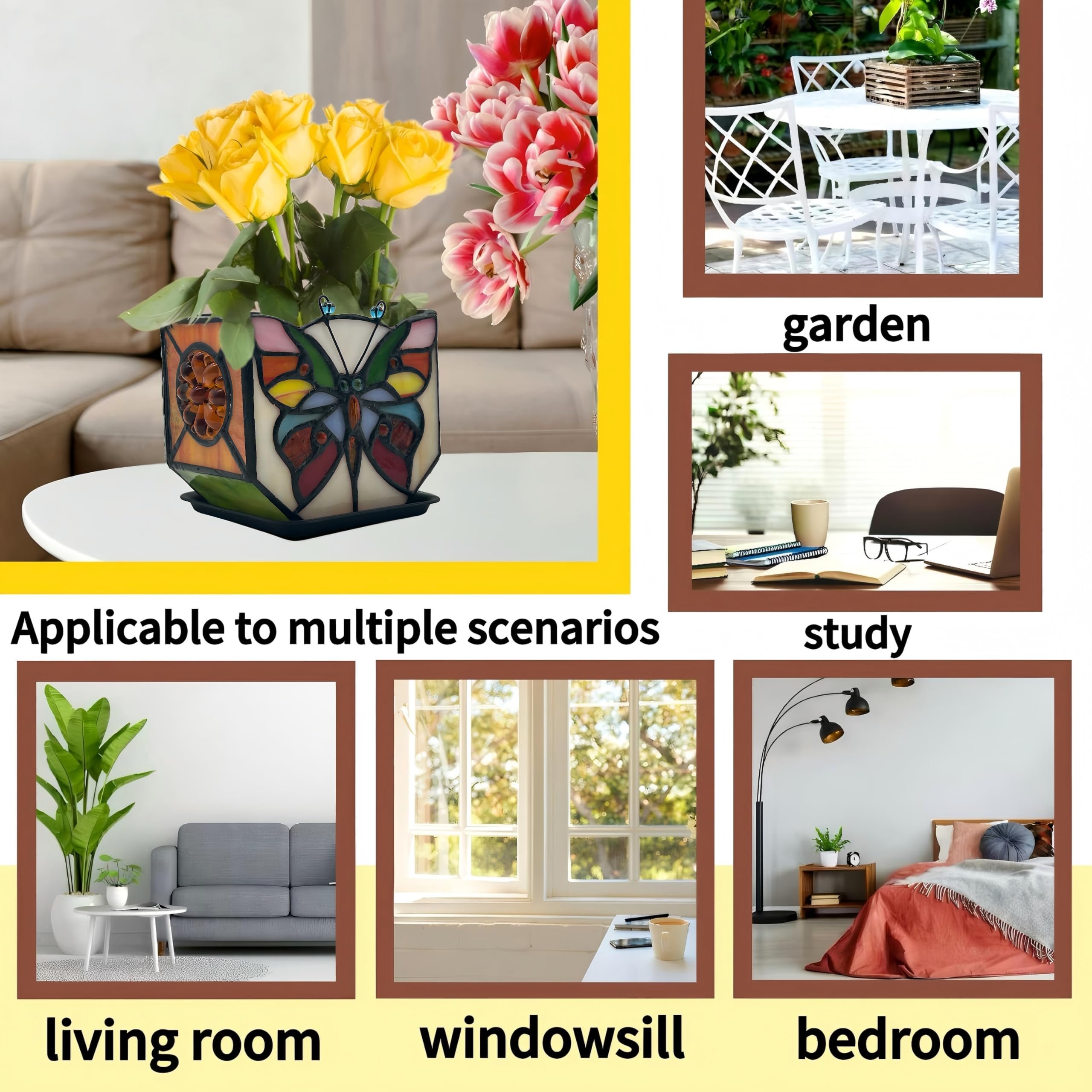 Entlityful planter on a windowsill for scale and light-enhancing decorative effect