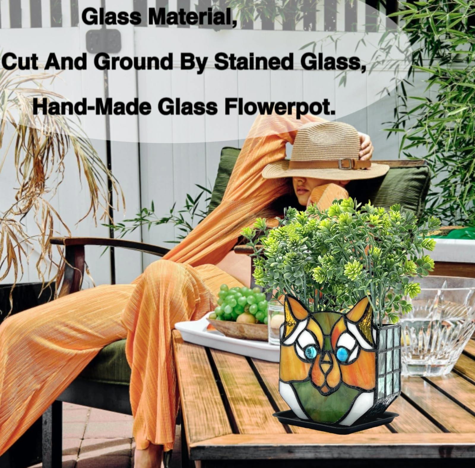 Entlityful cat planter with small succulent demonstrating decorative planting benefit