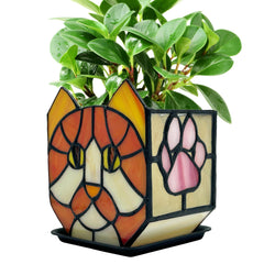 Entlityful orange cat planter front view showing charming design and vibrant color