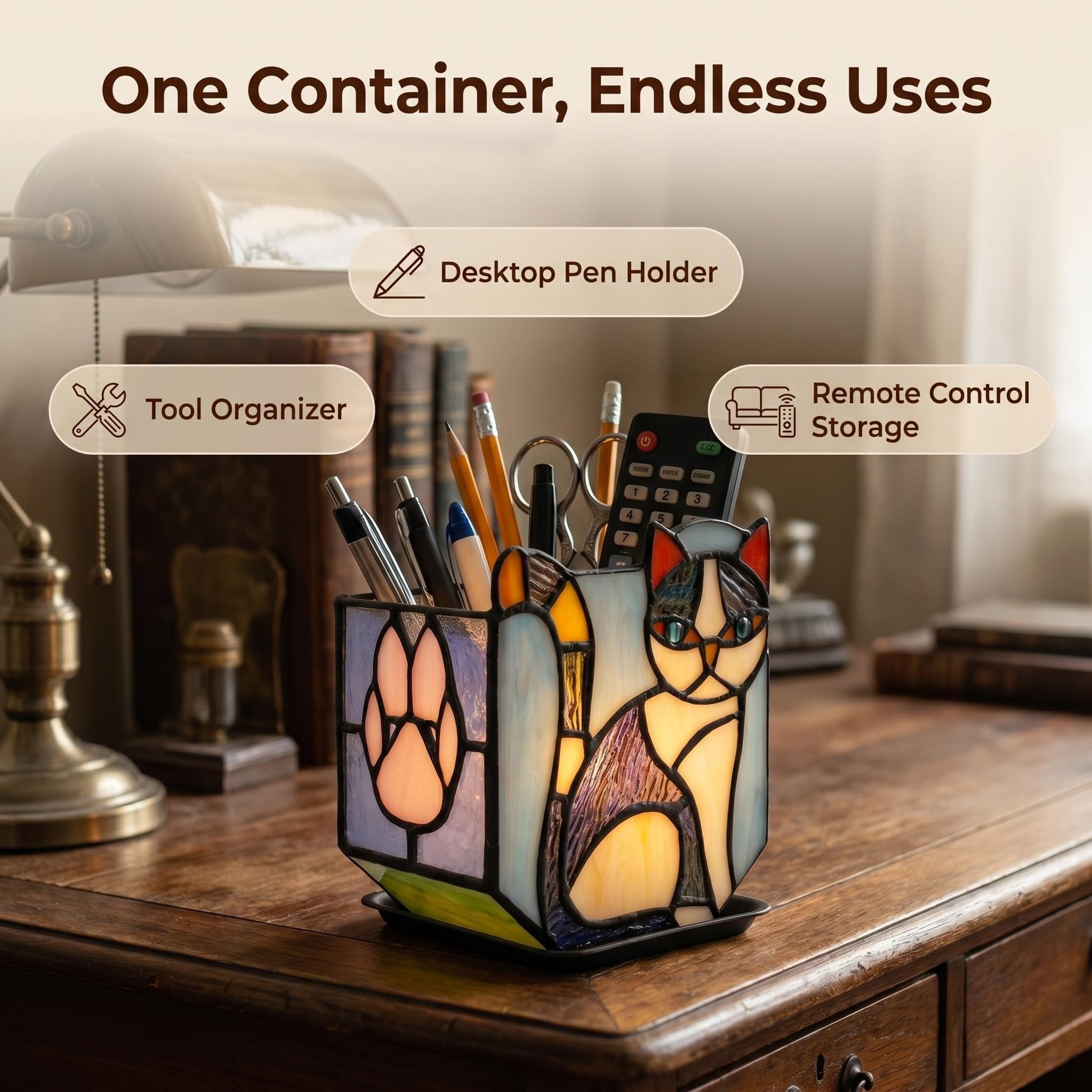 Entlityful size comparison with hand showing compact scale for desks and shelves