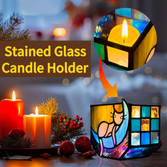 Entlityful close-up of stained glass pieces showing handcrafted texture and vibrant hues for charm
