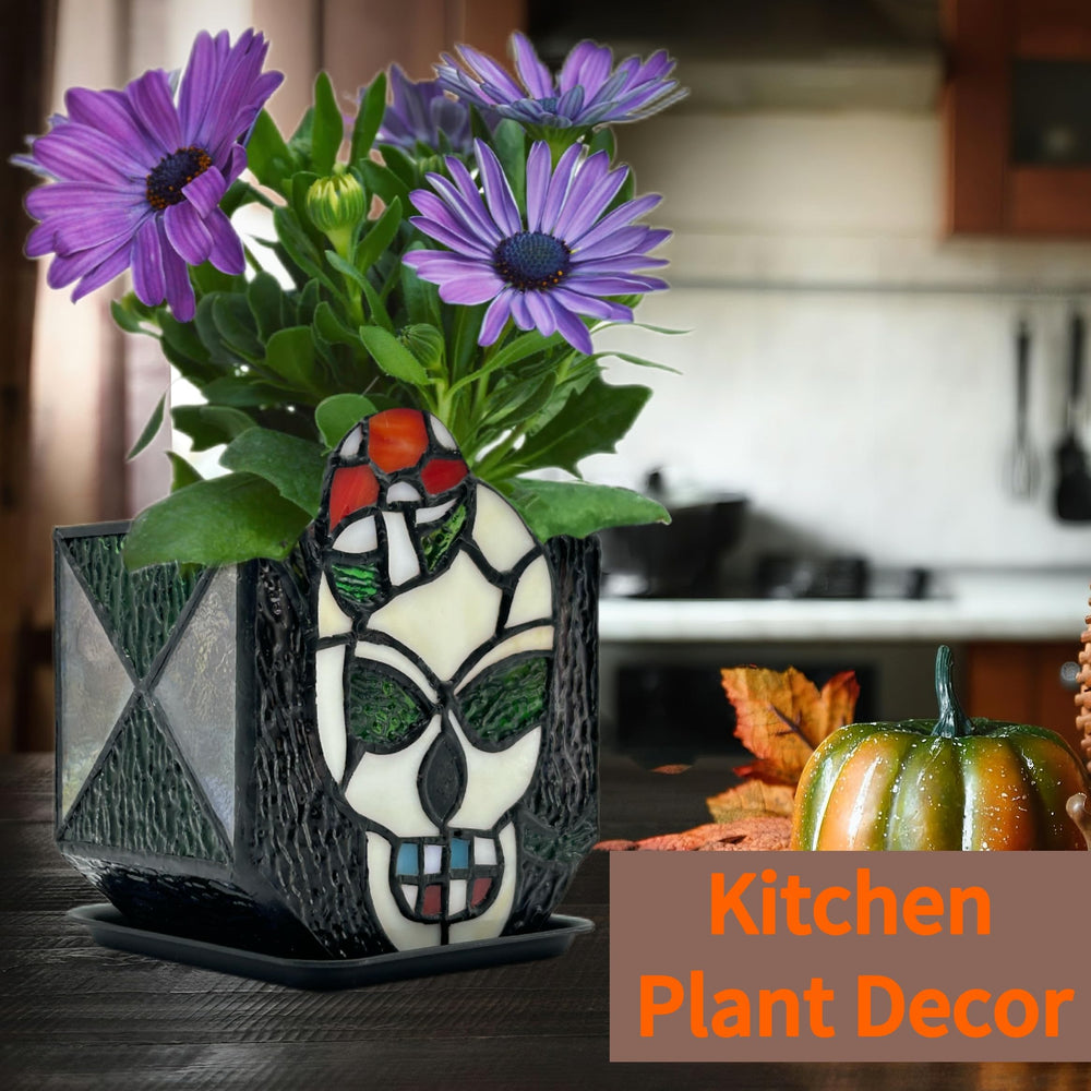 Entlityful planter on tabletop with decor demonstrating mood-setting seasonal style