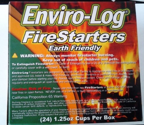 Enviro-Log single 1-1/4 oz firestarter closeup showing texture and ease of placement