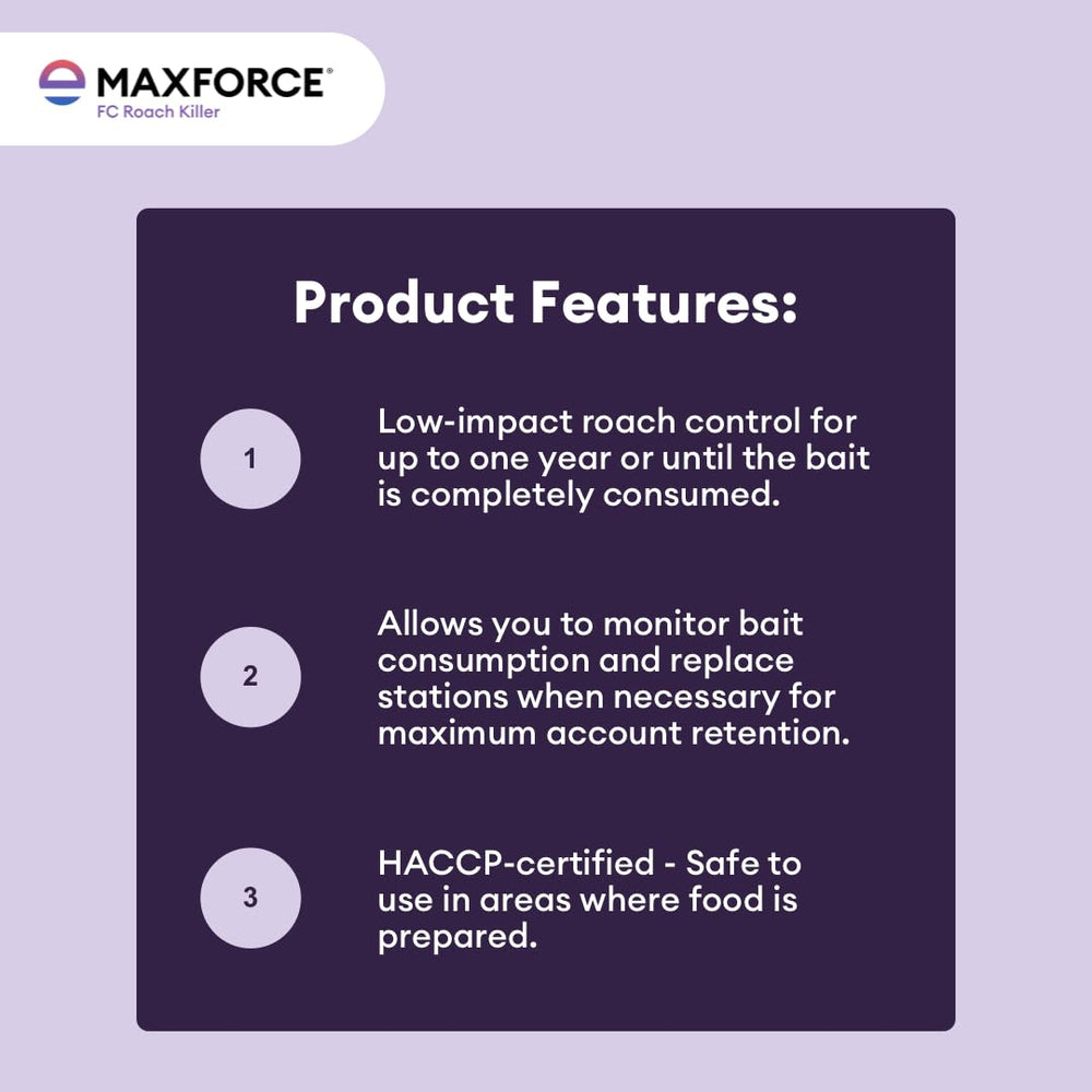 Envu Maxforce reservoir label detail displaying instructions and trusted formulation benefit