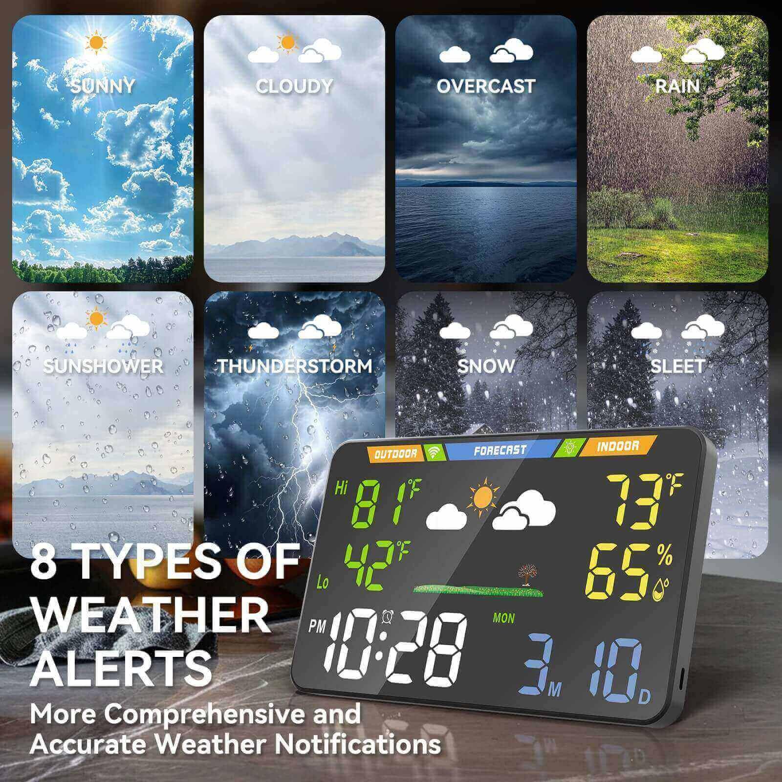 EnvyBox on a desk near a laptop, perfect for home office weather awareness