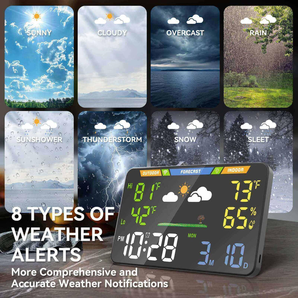EnvyBox on a desk near a laptop, perfect for home office weather awareness