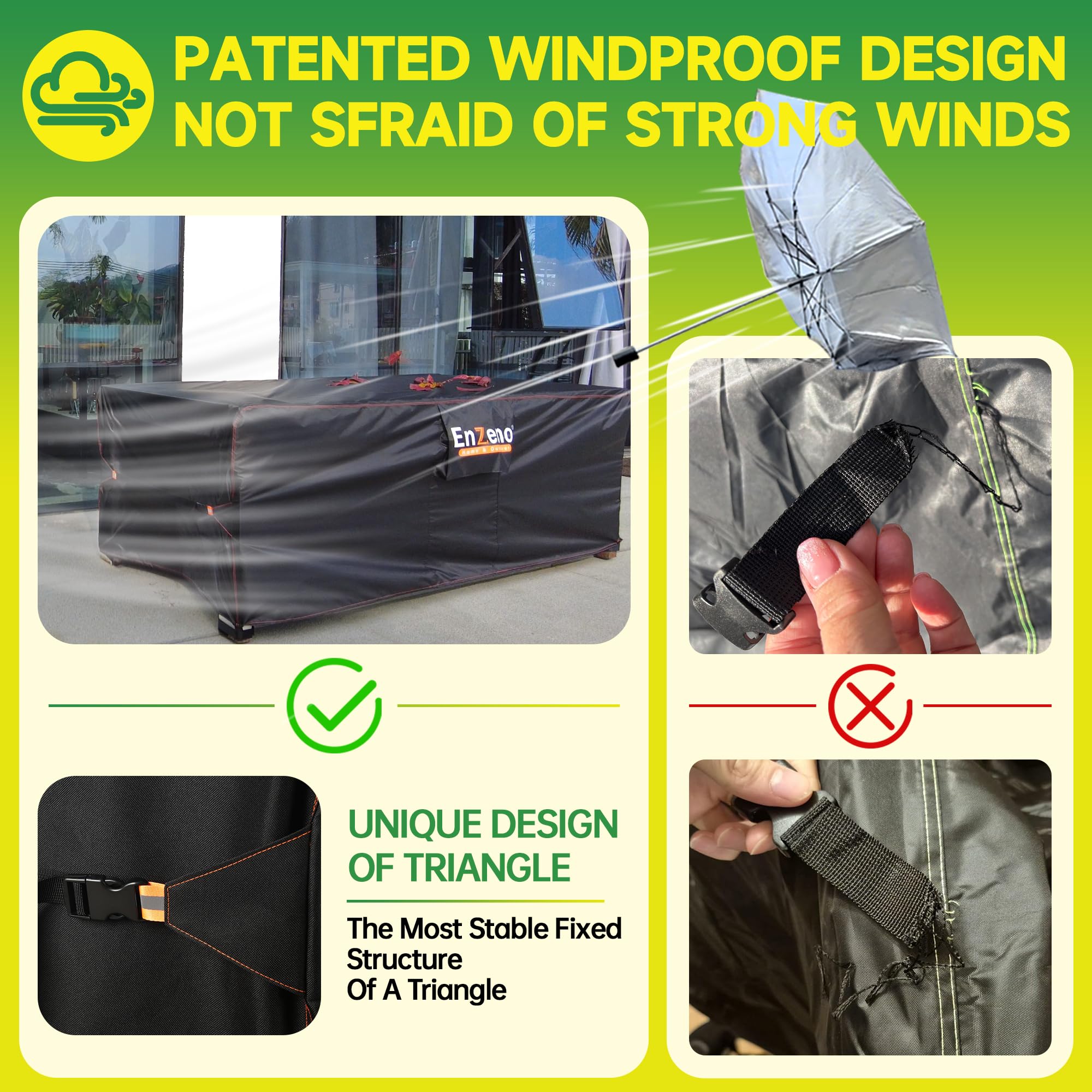 Enzeno fabric texture 420D Oxford showing tear resistance and sun protection